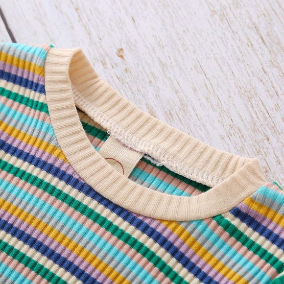 Baby Girl Stripes Spring Outfit Top Shirt & Pants - Picture 3 of 7